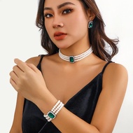 Girls Jewellery Jewellery Set Pearl Necklace Earrings Bracelet 4 Sets Multi Pearl Necklace Party Jew