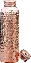 HOMEZY Copper Water Bottle (34oz/1000ml) 100% Pure Handmade Hammered Ayurvedic Pure Copper Vessel for Drinking Heavy Duty &amp; Leak-proof