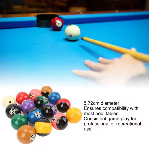 2.25inch Billiard Balls Resin High Friction Resistance Professional TV Style Pool Balls Set for Tour