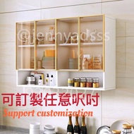 可訂製吊櫃 玻璃櫃 展示櫃 櫥櫃 壁櫃 鋼化玻璃門 Ads-00641實木櫃 陽台客廳櫃 收納儲物櫃Customizable hanging cabinet, glass cabinet, displ