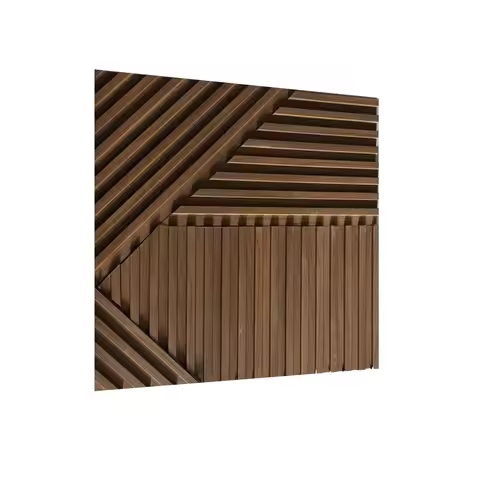 Fluted Wood Wall Panel Mosaic Joint 60*60CM Interior Facade Wall Decoration Excellent Beauty Design