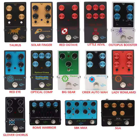 Fanmuzk Analog Bass Effect Pedal AUTO WAH/Chorus/BASS ANALOG PREAMP/Compress/DISTORTION/DRIVE Electr