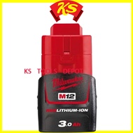 Milwaukee M12 Battery 3.0 RED LITHIUM ION BATTERY Compact Battery M12B3