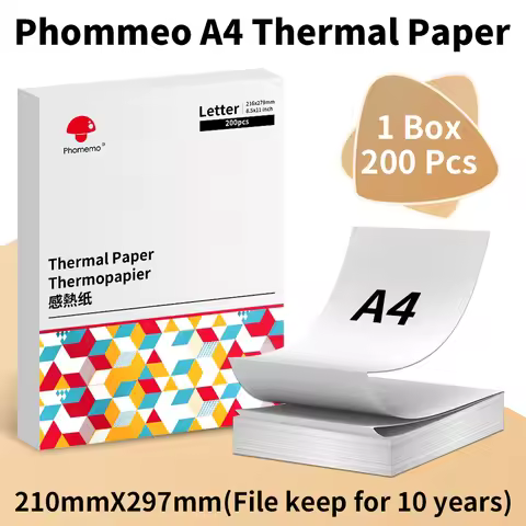A4 Thermal Paper 216mm Paper Quick-dry Continuous Paper Suitab for Phomemo M08F/M832/M833/M834/M835 