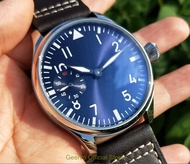 44mm GEERVO light blue dial Asian 6497 17 jewels Mechanical Hand Wind movement men's watch green luminous Mechanical watches 152