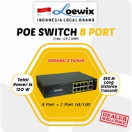 Poe Loewix Network Switch Cctv 8port+2port 10/100 LX-2108N