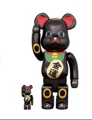 招財貓 金運 電鍍 黑色 Bearbrick