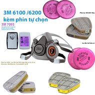3M 6200 Gas Mask Set with Assorted 3M Filters - prevents dust pollution, welding dust, Gas, PU paint