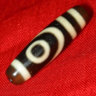 Tibetan Old Material Hot Oil Dzi Beads [Two Eye Dzi Beads Size 38x10mm Weight 7g Beads Body Line Smo