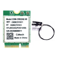 WiFi7 Card RTL8922AE 6338Mbps Tri-Band 2.4G/5G/6G Wireless WiFi Adapter Bluetooth 5.4 M. 2 for 10/11