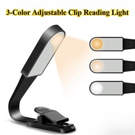 3-Color Adjustable Reading Clip Light | Kindle EBook Readers Stepless Dimming Lamp | USB Rechargeabl