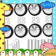 39A- 8pcs Luggage Wheels Replacement Kit,Dia 2in/50mm Thick 0.47in/12mm Resistant Rubber Mute Caster