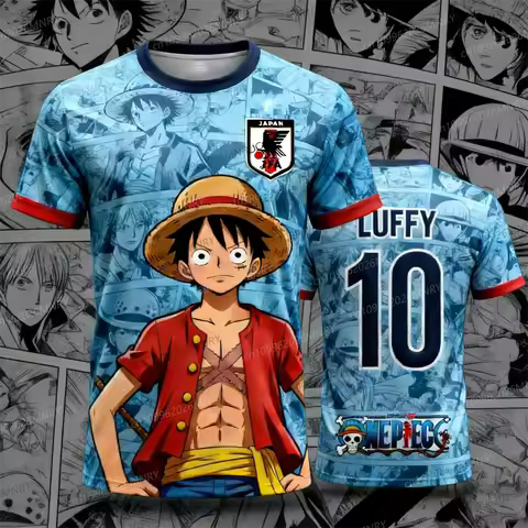 Japan One Piece Luffy Football Jersey Men T-shirt Kids Football Special Jersey Kit Adult Men's/Women