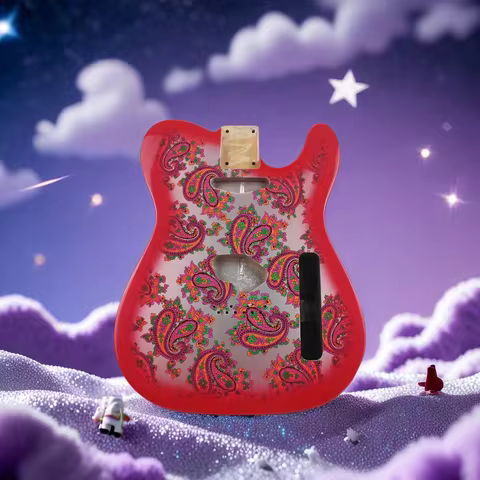 Fend TeLcaster Amoeba Paisley Pink Electric Guitar Body 2 Spell Alder Wood High-end Product