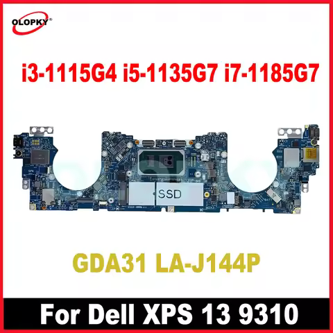 GDA31 LA-J144P for Dell XPS 13 9310 Laptop MotherboardCPU i3-1115G4 i5-1135G7 i7-1185G7 8/16GB RAM 0