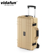 vidafun V22 防水耐撞提把拉桿收納氣密箱 登機箱 沙色 贈10包乾燥劑+原廠行李束帶