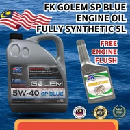 FK Golem Blue Engine Oil SP Fully Synthetic 5L dengan Engine Flush untuk Kereta Automotif