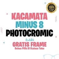 Kacamata Minus 8 Photocromic Lensa Index 1.56 - Bebas Pilih Frame di Etalase Toko