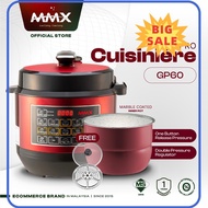 ⭐ [100% ORIGINAL] ⭐ MMX Ewant Cuisinière Pro GP60 Extra Safety  Double Pressure Regulator Pressure Cooker 6L
