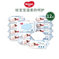 HUGGIES好奇超純水嬰兒濕紙巾 80 片 ×12 包 無酒精無香精寶寶濕紙巾 手口可用濕紙巾有效擦除99%細菌 柔軟親膚加厚