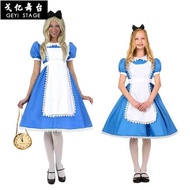 Alice in Wonderland Movie Character Costume Deluxe Alice Parent-Child Performance Costume Children's