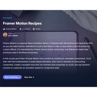 Framer Video Course- Build UI - Framer Motion Recipes | Learn Web design | Framer Websites Design