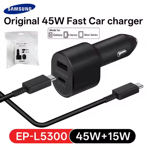 EP-L5300 Fast Samsung Car Charger Type C 45W 15W S25 FE S25 S24 Ultra Plus S20 S22 S23 A56 A15 A12 A