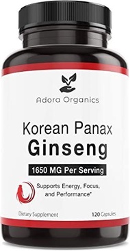 ▶$1 Shop Coupon◀  Adora Organics Korean Red Panax Ginseng 1650 mg Extra Strength Root Extract Powder