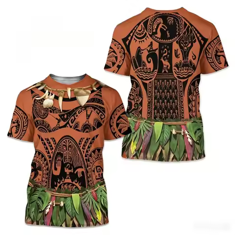 Moana Retro Tribal Style Maui Theme 3D Print MenWomen Moisture-Wicking Sport T-Shirt Role-Playing Pa