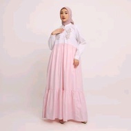 Elzata Gamis Polos Terbaru  Gamis Katun Print  Mix Warna Grabada