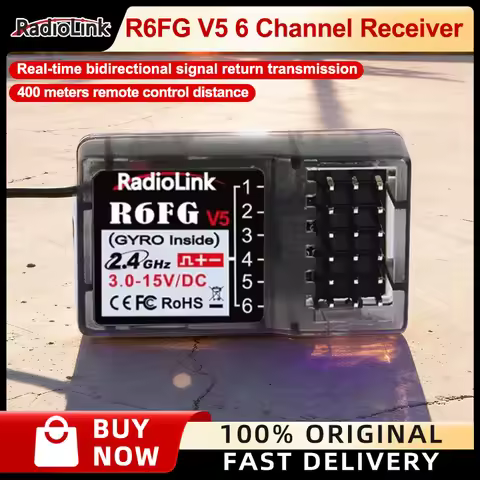 Radiolink R6FG V5 6 Channel 2.4GHz Receiver Built-in professional drift car gyroscope for RC Car and