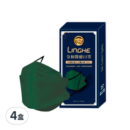 LINGHE 令和 3D韓式立體醫療口罩 成人款  莫蘭迪綠  10片  4盒