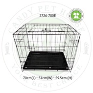700 Economy Metal Foldable Large Cage With Tray 2 Door - 70cm(L) * 51cm(W) * 59.5cm (H) -(2726-700E)