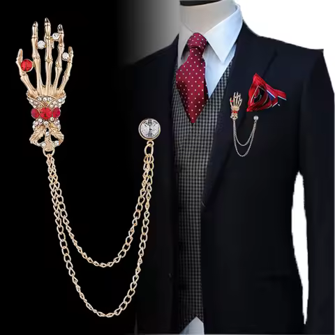 Fashion Men Women Chain Pins Crown Angel Wings Dragon Vintage Corsage Badge Eagle Reindeer Wolf King