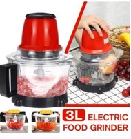 Stainless Steel Electric Food Chopper Processor Meat Grinder Machine Blender  - 3L | Pengisar Daging
