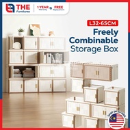 THE L32/65cm Single Double Door Foldable Storage Box Free Combination Stackable Storage Cabinet
