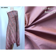 (Fabric Set) 6-Shuttle Silk Real Natural Color (2 Meter Patterned Fabric + 2 Plain Color) Pink Code 