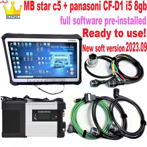 V2023.09 MB Star C5 SD Connect Multiplexer c5 obd2 scanner wifi laptop CFD1 i5 tablet star software 