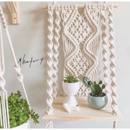 KAYU Macrame Rope Wooden Wall Shelf