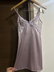 順豐包郵NEW La Perla silk lilac lace slips dress sexy pyjamas 淺紫色吊帶蕾絲真絲睡裙 性感睡衣
