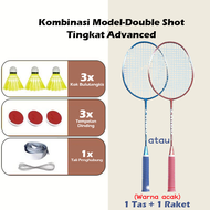 PAKET Alat Latihan Bulutangkis Menempel Tembok Indoor Training Mandiri RAKET BADMINTON/Alat latihan 