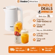 Combo Gaabor 49 Bình đun siêu tốc 2L lòng đúc nguyên khối EK20M-WH02A và cốc xay sinh tố cầm tay FP0
