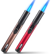 Long Torch Lighters, 2 Pack Butane Torch Lighter Refillable Gas Jet Flame Lighter Adjustable Windpro