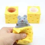 Funny Mouse toy Cheese Block Squeeze Anti Stress Toy Hi