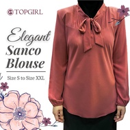 TOPGIRL Sanco Blouse / Women Office Blouse / Long Sleeve Blouse Woman / Premium Work Blouse / Baju K