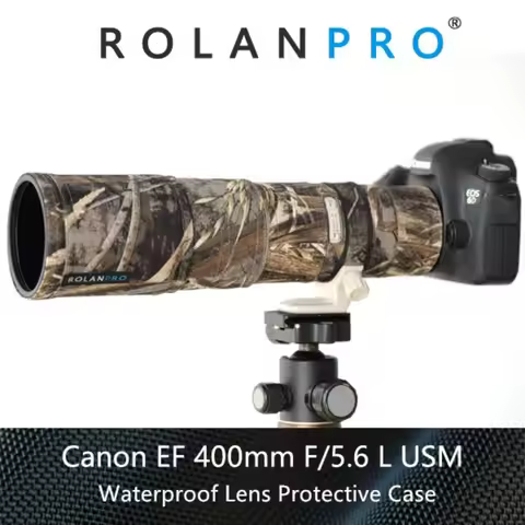 ROLANPRO Waterproof Lens Protective Case For Canon EF 400mm F/5.6 L USM Lens Camouflage Coat Rain Co