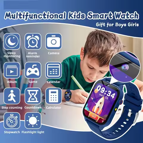 Children Study Smartwatch HD Camera Games Flashlight Sleep Monitoring Alarm Calculator Birthday Gift