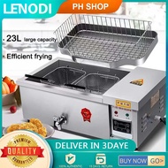 lenodi 3000W Electric Deep Fryer,23L Commercial Deep Fryer,Countertop Fryer Adjustable Temperature