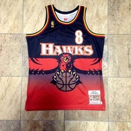 Mens Men's Steve Smith 8# Atlanta Hawks 1996-97 Hardwood Classics Swingman Jersey - Red