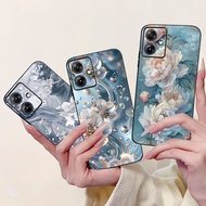 For Motorola Moto G54 Power Case XT2343-6 Cover Popular Flower Soft Silicone Black Bumper For Moto G